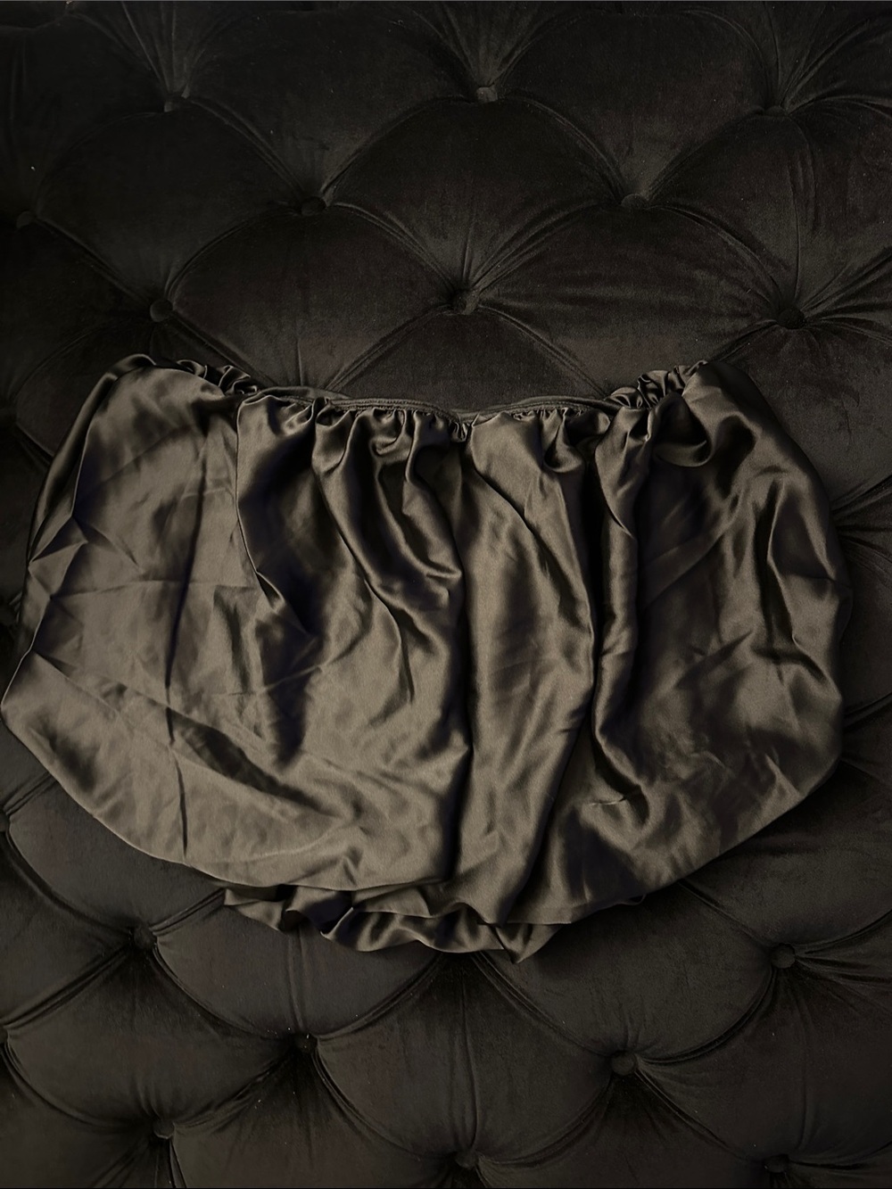 Fashion Nova Black Satin Bubble Skirt